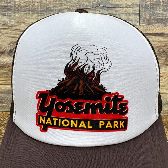 Yosemite National Park Brown Snapback California Sierra Nevada Mountains Cap - Picture 3 of 8